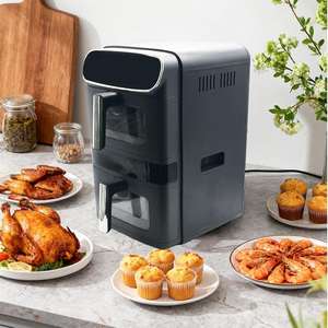 <span class=keywords><strong>Friteuse</strong></span> à air intelligente à <span class=keywords><strong>double</strong></span> panier 12L grande capacité en acier inoxydable avec cuve antiadhésive facile à nettoyer - Product Image 4