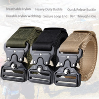 Ceinture en tissu nylon réglable avec boucle à dégagement rapide en alliage métallique, ceinture de chasse, de randonnée, de sport, ceinture tactique d'extérieur pour hommes