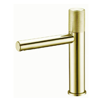 Mitigeur de lavabo moderne monotrou en laiton noir, alimentation en eau chaude et froide avec cartouche en céramique à bouton unique, robinet de lavage