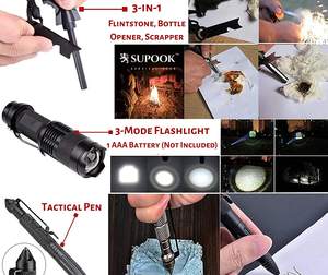 Kit de supervivencia con alarma de seguridad, llavero para herramientas de emergencia, 14 en 1 - Product Image 4