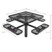 Ensemble de chaises et tables carrées en métal pour jardin extérieur, assemblées, de haute qualité, modernes, 46 pouces, avec trou pour parasol