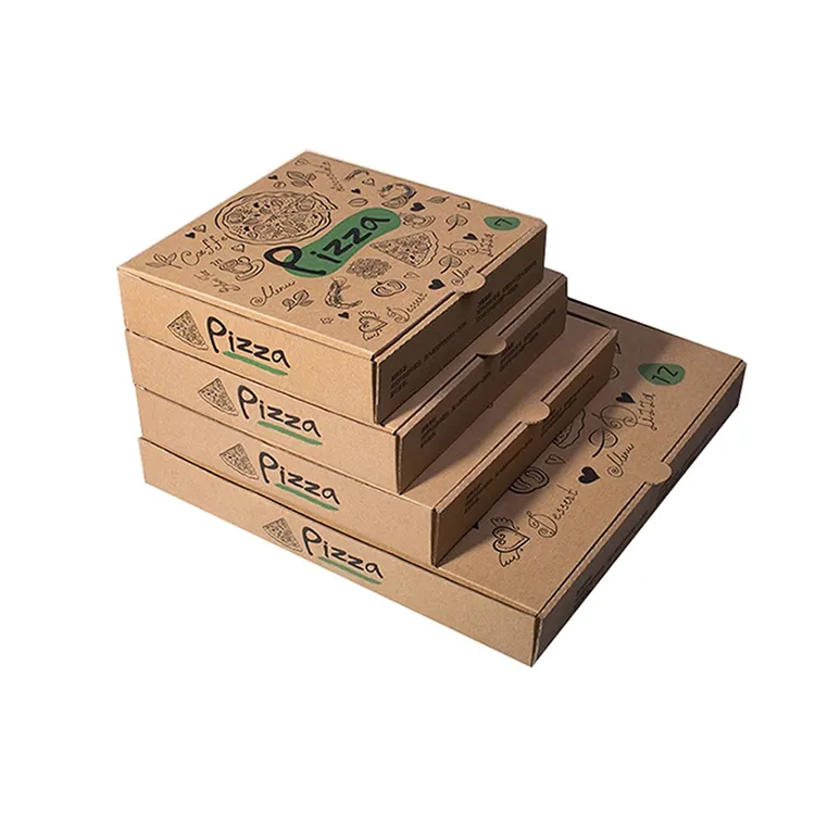 Wholesale custom logo package carton boxes corrugated printed paper pizza box