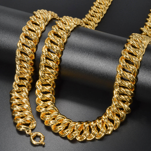 Ensemble de bijoux pour femmes, collier et bracelet en chaîne à maillons épais plaqué or 18 carats, luxe personnalisé, pour mariage, fiançailles, fête - Product Image 4