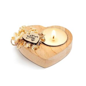 Photophores en bois en forme de cœur, décorations de table rustiques et simples pour mariages, Thanksgiving, anniversaires, fêtes, et décorations en bois pour événements. - Product Image 2