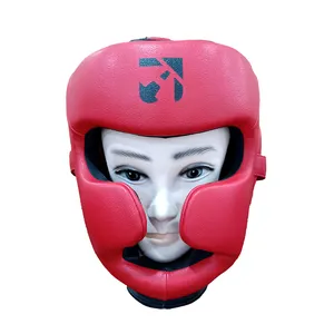 Sample Free Shipping Custom High Quality Mma Ufc Boxing Muay Thai Kick Boxing Helmet Head Guard For Adult Leather Boxing Helmet