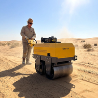 Rouleau compresseur routier mini à double tambour Vibrotech YLJ-600D avec moteur 9HP et transmission par engrenages, compresseur haute efficacité