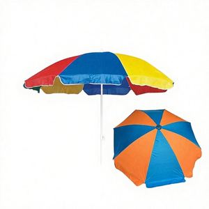Parasol de plage portable léger avec impression de logo personnalisé et structure en acier inoxydable réglable pour le camping en plein air et la plage - Product Image 1