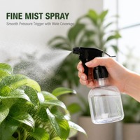 Bouteille pulvérisatrice en plastique de 250 ml, transparente, portable, en PET, avec pulvérisateur à pression manuelle pour jardin et coiffure