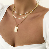 Chaîne en acier inoxydable poli haute brillance, sans ternissement, chaîne épaisse en forme de chevrons, chaîne plate large plaquée or, collier ras du cou pour femmes