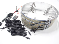Kit d'éclairage de roue haute densité 5 rangées blanc pur avec bandes lumineuses étanches IP68 Plug and Play pour anneaux métalliques de 17 et 20 pouces