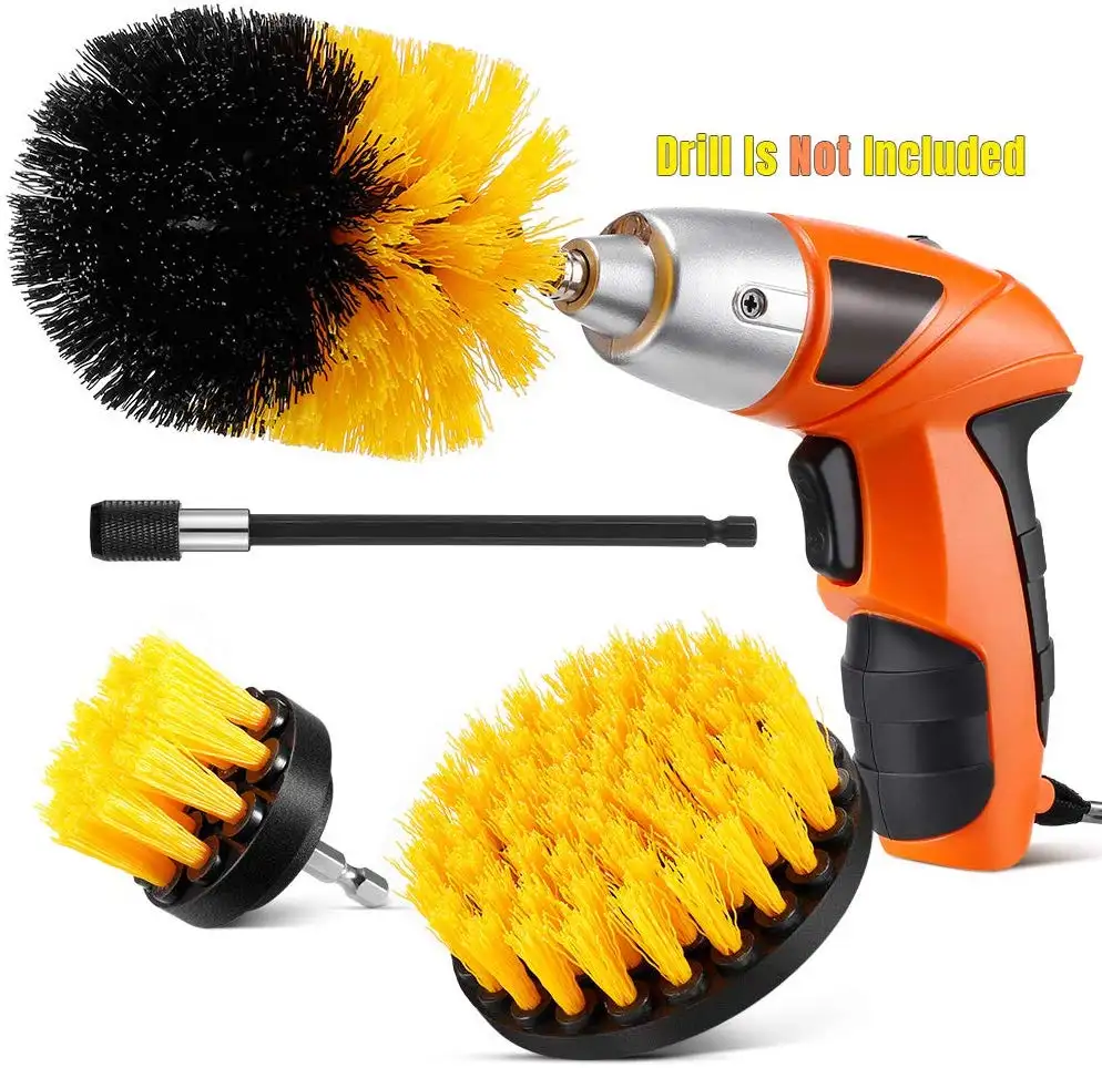 4pcs Power Scrubber drill brush attachment with extension rob