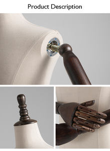 Clothing Store Modern Luxury Suits <strong>Dummy</strong> Flexible Arms White Linen <strong>Clothes</strong> Display Half Body Male Mannequin for Men - Product Image 5