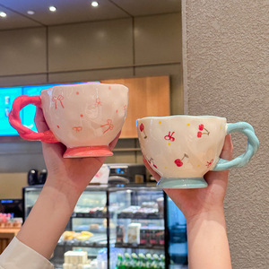 Wholesale High-quality Bow-shaped <b>Ceramic</b> <b>Mugs</b> Home and Office Water Cups Birthday Gift Cups - Product Image 5