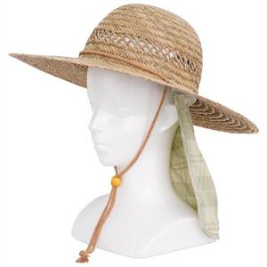 China Manufacturer 2-Way Beach Casual Woman <b>Straw</b> Sun <b>Hat</b> With Detachable Sunshade Flap - Product Image 2