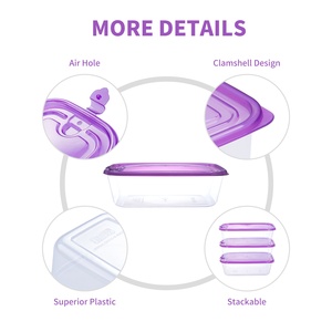 2025 Cookware sets BPA miễn phí sản phẩm gia dụng sinh thái thân thiện sử dụng không khí miễn phí nhựa thực phẩm lưu trữ container cho nhà bếp có nắp đậy - Product Image 2