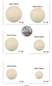 ลูกปัดไม้ทรงกลมทำด้วยตัวเอง10-50มม. ลูกปัดไม้ที่เป็นมิตรกับสิ่งแวดล้อมสำหรับทำเครื่องประดับไม่มีรู - Product Image 4