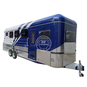 2025 Galvanized 3 Horse Float Trailer Deluxe Configuration Angle Loading Horses Transport Trailer Cart for <b>Sale</b> - Product Image 5