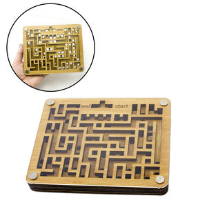 <span class=keywords><strong>Labyrinthe</strong></span> en bois découpé au <span class=keywords><strong>laser</strong></span> 3D à deux couches Puzzle <span class=keywords><strong>Labyrinthe</strong></span> anti-stress en PVC Jeu de puzzle stimulant pour adultes bébés - Product Image 2