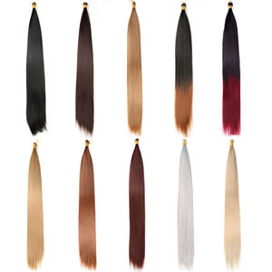 ผมถักเปียขายส่ง ผมตรงยาวสำหรับถักโครเชต์ ผมเปียนุ่มลื่นแบบเป็นมัด หลายสี ผมต่อสังเคราะห์ - Product Image 2