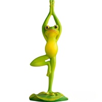 Figurine en résine de grenouille de yoga amusante, ensemble de quatre poses de fitness différentes, statue pour la décoration de bureau à domicile