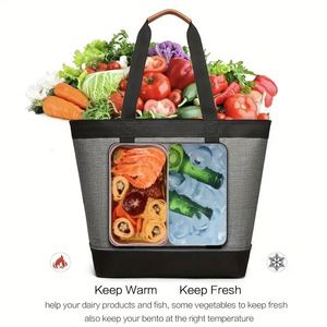 Large Reusable 600D Insulated Cooler Bag Thermal Lunch Box School Camping Picnic Shoulder Bag - Product Image 2