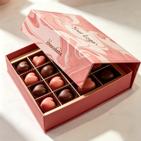 Vente en gros de boîtes de 12 ou 24 chocolats avec séparateurs, fermeture magnétique, boîtes cadeaux personnalisées, boîtes à chocolats vides pour mariage