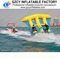 Bateau gonflable commercial en forme de poisson volant, tube gonflable tractable pour sports nautiques et divertissements de plage