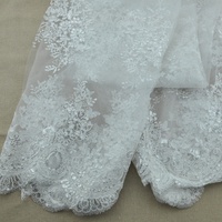 Ebay Chaude Belle Fleur Broderie Tulle Tissu Blanc Sequin Mariée Dentelle Maille Garniture WTPA-082
