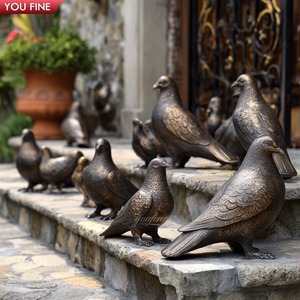 YOUFINE Statue <span class=keywords><strong>de</strong></span> <span class=keywords><strong>Colombe</strong></span> <span class=keywords><strong>de</strong></span> <span class=keywords><strong>la</strong></span> Paix en Bronze Poli, Sculpture <span class=keywords><strong>d</strong></span>'Oiseau Pigeon aux Ailes Étendues, Art Moderne <span class=keywords><strong>d</strong></span>'Extérieur pour Jardin Commémoratif - Product Image 3