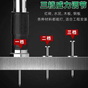 Pistola de Clavos Profesional de Acero Inoxidable con Varilla Extendida y Diseño Silencioso Integrado para Instalación en Techos y Fijación en Concreto - Product Image 5