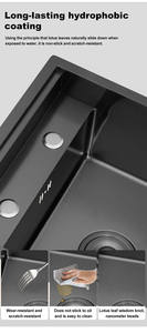 Moderno lavello 304 a mano in acciaio inox singolo lavello multifunzione Nano nero Bar due fori rondella tazza di installazione nascosta - Product Image 3