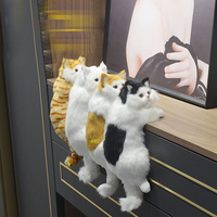 Usine En Gros Drôle Réaliste Chat Doux En Peluche Poupée 31cm PP Coton Écologique Simulé Suspendu Chat En Peluche Jouets pour Enfants