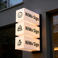 Enseigne rectangulaire personnalisée en acrylique avec caisson lumineux à LED Enseigne murale entièrement éclairée pour la publicité extérieure avec conception étanche
