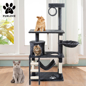 ต้นไม้แมว Purlove แบบหลายชั้น พร้อมเสาข่วนและเปลสำหรับแมวในบ้าน - Product Image 3