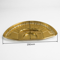 Assiette dorée en plastique pour pâtisseries arabes et desserts, plateau de service alimentaire en PET recyclable pour le Ramadan