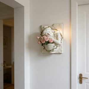 Pot de fleurs mural en résine Creative Goddess, sculpture de tête d'ange classique <span class=keywords><strong>pour</strong></span> la décoration murale intérieure - Product Image 2