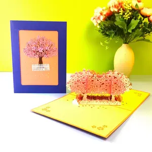 Pop Up Autumn Tree Fall Season Greeting Cards And Envelopes Valentine's Day Birthday Love Cards Cheap Gift Thank You Card