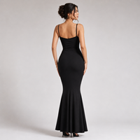 Robe longue moulante élégante noire à col halter, sans manches, personnalisée, de haute qualité, pour femme, collection Printemps 2026