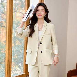 Women's Suit Set Solid Color Polyester Anti-Wrinkle Casual Work Uniforms Spring Autumn 2025 New Style - Product Image 2