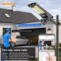 Lámpara Solar CCTV Hofoled con Audio Bidireccional, Monitoreo, Seguimiento Automático de Personas, Cámara Triple de 6MP, Luz Solar para Exteriores