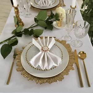 Xiangjin đám cưới nhựa rạn tấm sạc giá rẻ trang trí bảng bữa ăn tối tấm tùy chỉnh kích thước bên trang trí vàng sạc tấm - Product Image 5