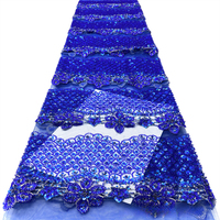 Tissu brodé de paillettes et de perles pour robe de mariée, tissu en dentelle
