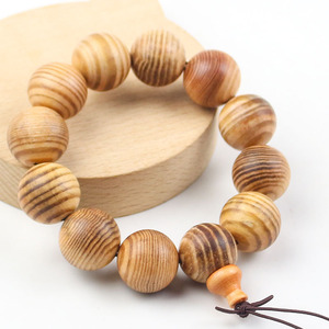 Emperor Wood <b>Bracelet</b> 20mm Natural Color Chinese Style Wooden Jewelry For Men And Women Translucent Buddhist Beads Antique - Product Image 2