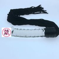 Dildo anal en verre borosilicate transparent avec manche en cuir, 100% étanche, écologique, doux et confortable, conçu pour les femmes lesbiennes