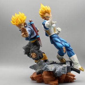 Figurine d'action de dragon d'anime en PVC de 32 cm de Trunks et Vegeta en tant que Super Saiyan, père et fils, vague de choc Torankusu, modèle de jouet - Product Image 2