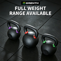 NORCHAN Kettlebell en fonte pour la compétition, base plate anti-roulement codée par couleur pour l'entraînement de force à domicile et en salle de sport commerciale
