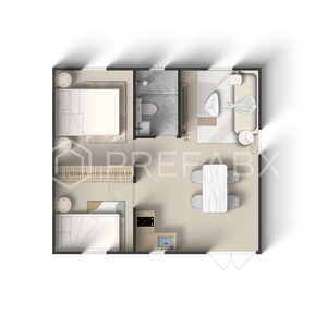 บ้านสำเร็จรูป PrefabX รุ่น Flip Classic-A บ้านสีเขียวทันสมัยหรูหรา กันน้ำ เหมาะสำหรับใช้เป็นอพาร์ทเมนต์ - Product Image 2