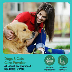 ผงทำความสะอาดสำหรับสัตว์เลี้ยงแบบไม่มีน้ำเสื้อโค้ทสำหรับดูแลสัตว์เลี้ยงไม่มีซัลเฟตแป้งพาราเบนไม่มีกลิ่นไม่ระคายเคืองผงแชมพูแห้งสำหรับสุนัขและแมว - Product Image 4