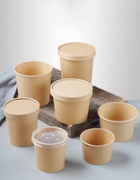 Gobelet à soupe en papier kraft biodégradable et recyclable de haute qualité, compatible PLA/PE, récipient alimentaire jetable