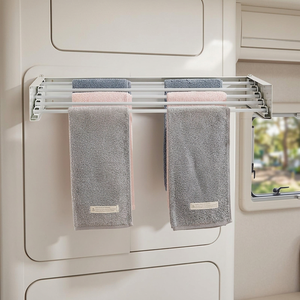 RV <strong>Clothes</strong> Drying Rack Wall Mount Collapsible Drying Rack for <strong>Clothes</strong> Drying <strong>Shelf</strong> for RV Black/White - Product Image 5
